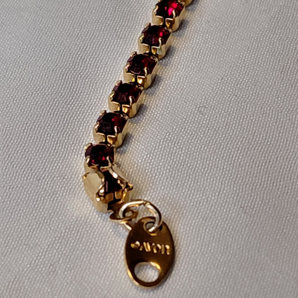 Avon Gold and Red Gemstone Bracelet - Picture 6 of 6